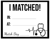 Match Day Medical Residency certificate