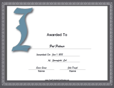 Offset I Monogram Certificate