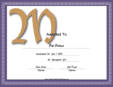 Offset M Monogram Certificate