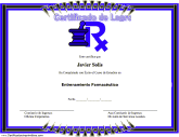 Certificado de Logro en Entrenamiento Farmacéutico