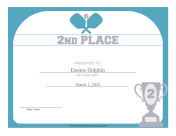 Pickleball Second Place