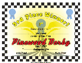 Pinewood Derby 3rd Place