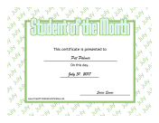 Student Of The Month July