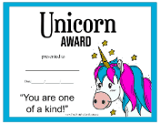 Unicorn Award certificate