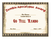 Zombie Award Full Rambo