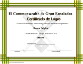 Certificado de Logro en el Béisbol