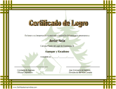 Certificado de Logro en Acampar y Escutismo