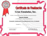 Certificado de Finalizacíon