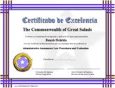 Certificado de Excelencía
