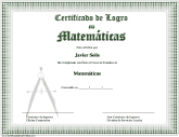 Certificado de Logro en Matemáticas